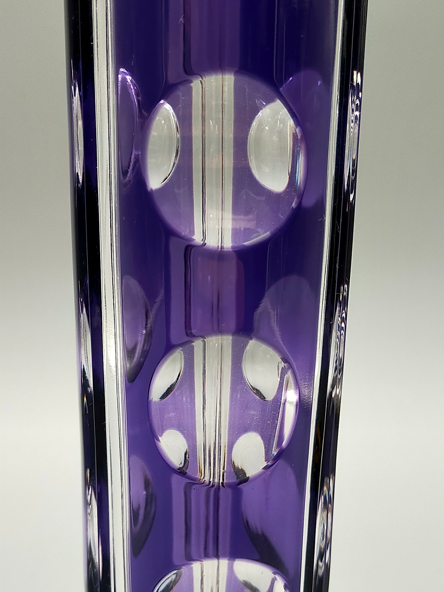 Edle Murano Glas Vase in Violett – Elegante Säulenform