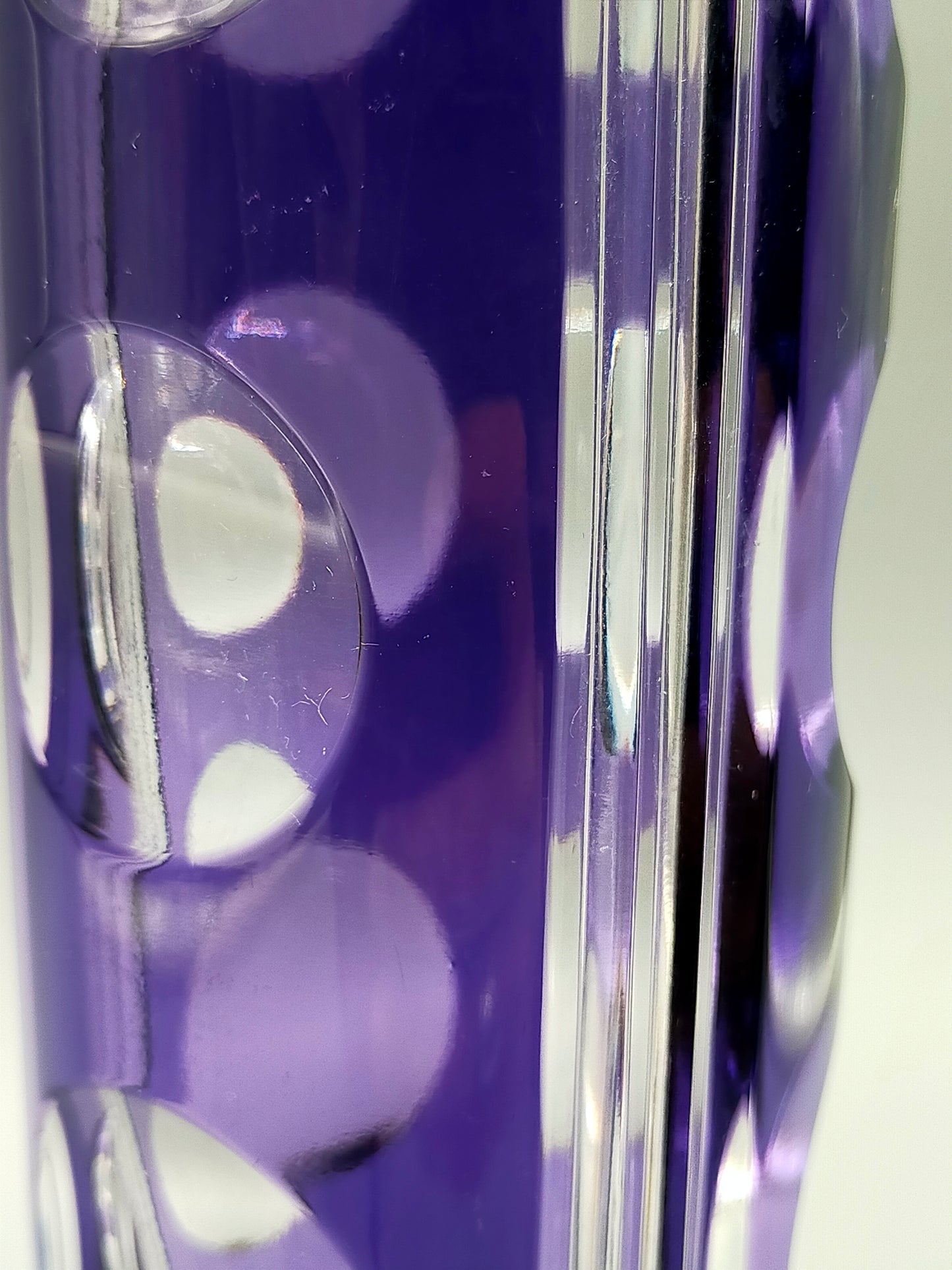Edle Murano Glas Vase in Violett – Elegante Säulenform