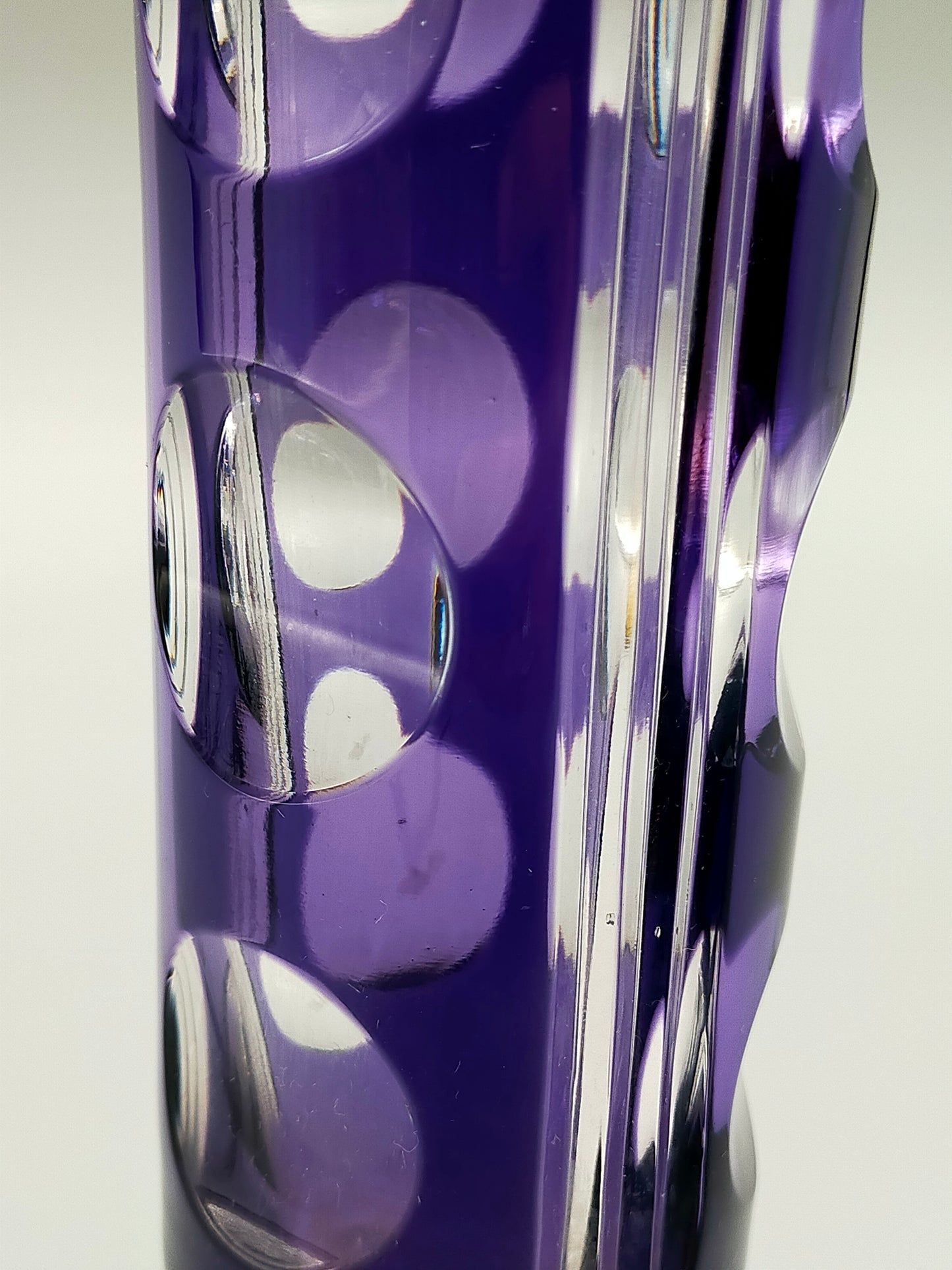 Edle Murano Glas Vase in Violett – Elegante Säulenform