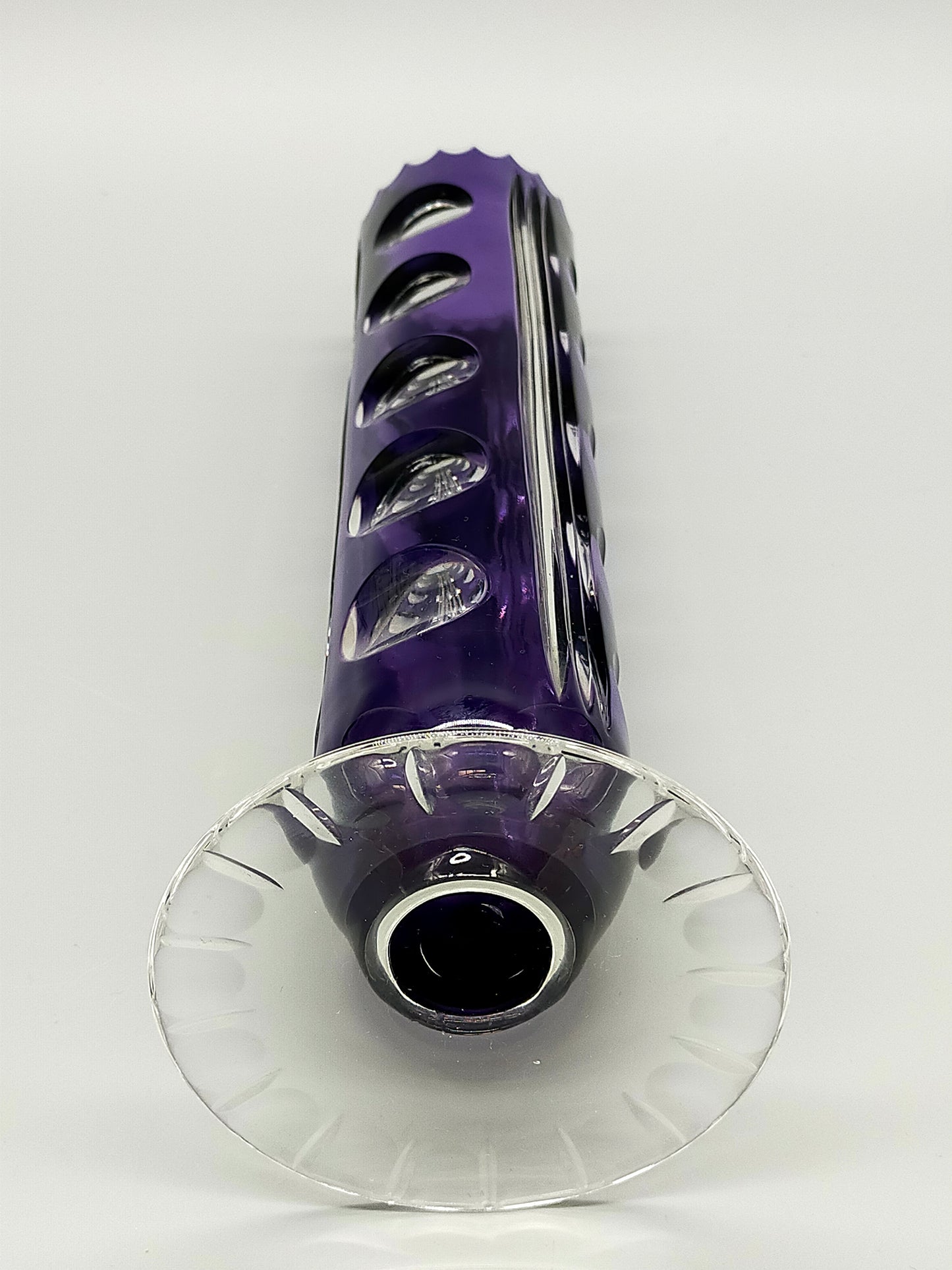 Edle Murano Glas Vase in Violett – Elegante Säulenform