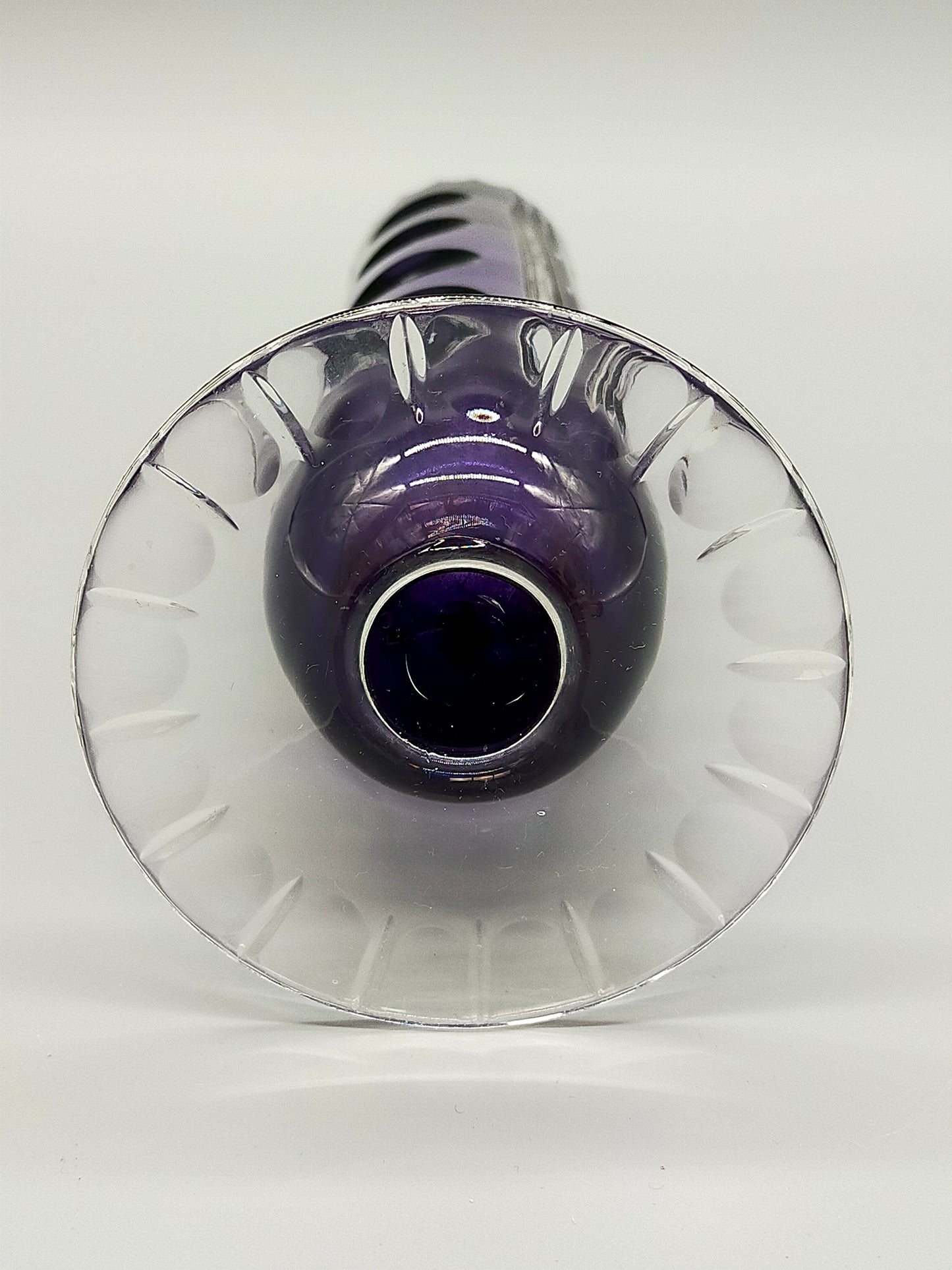 Edle Murano Glas Vase in Violett – Elegante Säulenform