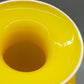 Stilvolle Murano Opalino Vase – Leuchtendes Gelb mit Lattimo-Rand
