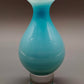 Klassische Murano Stil Kunstglas Vase Elegantes Türkis mit Klarglasfuß