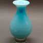 Klassische Murano Stil Kunstglas Vase Elegantes Türkis mit Klarglasfuß