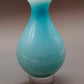 Klassische Murano Stil Kunstglas Vase Elegantes Türkis mit Klarglasfuß