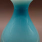 Klassische Murano Stil Kunstglas Vase Elegantes Türkis mit Klarglasfuß