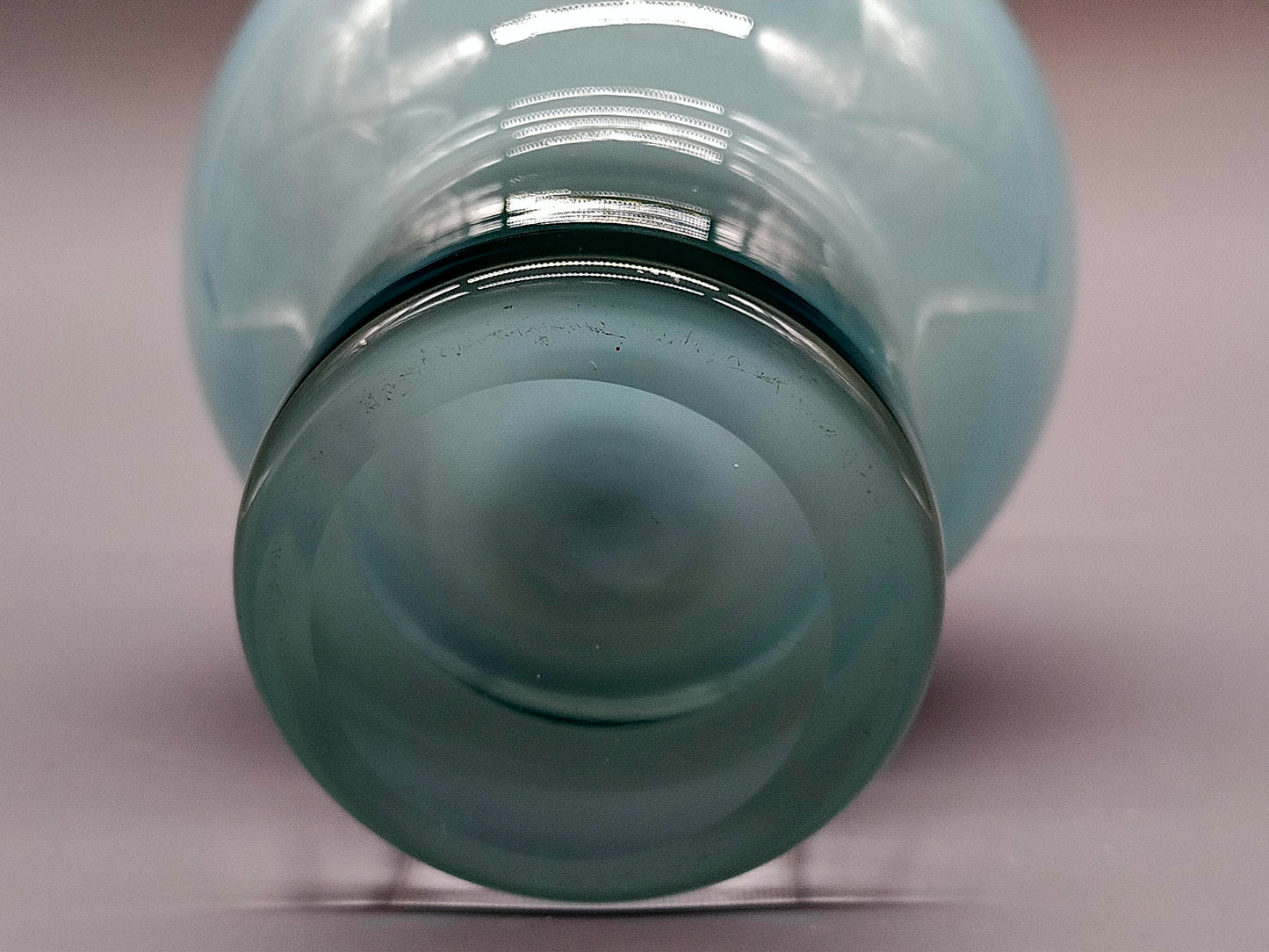 Klassische Murano Stil Kunstglas Vase Elegantes Türkis mit Klarglasfuß