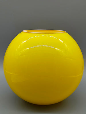 Moderne Gelbe Glas Vase Elegantes Kugel Design im Pop Art Stil