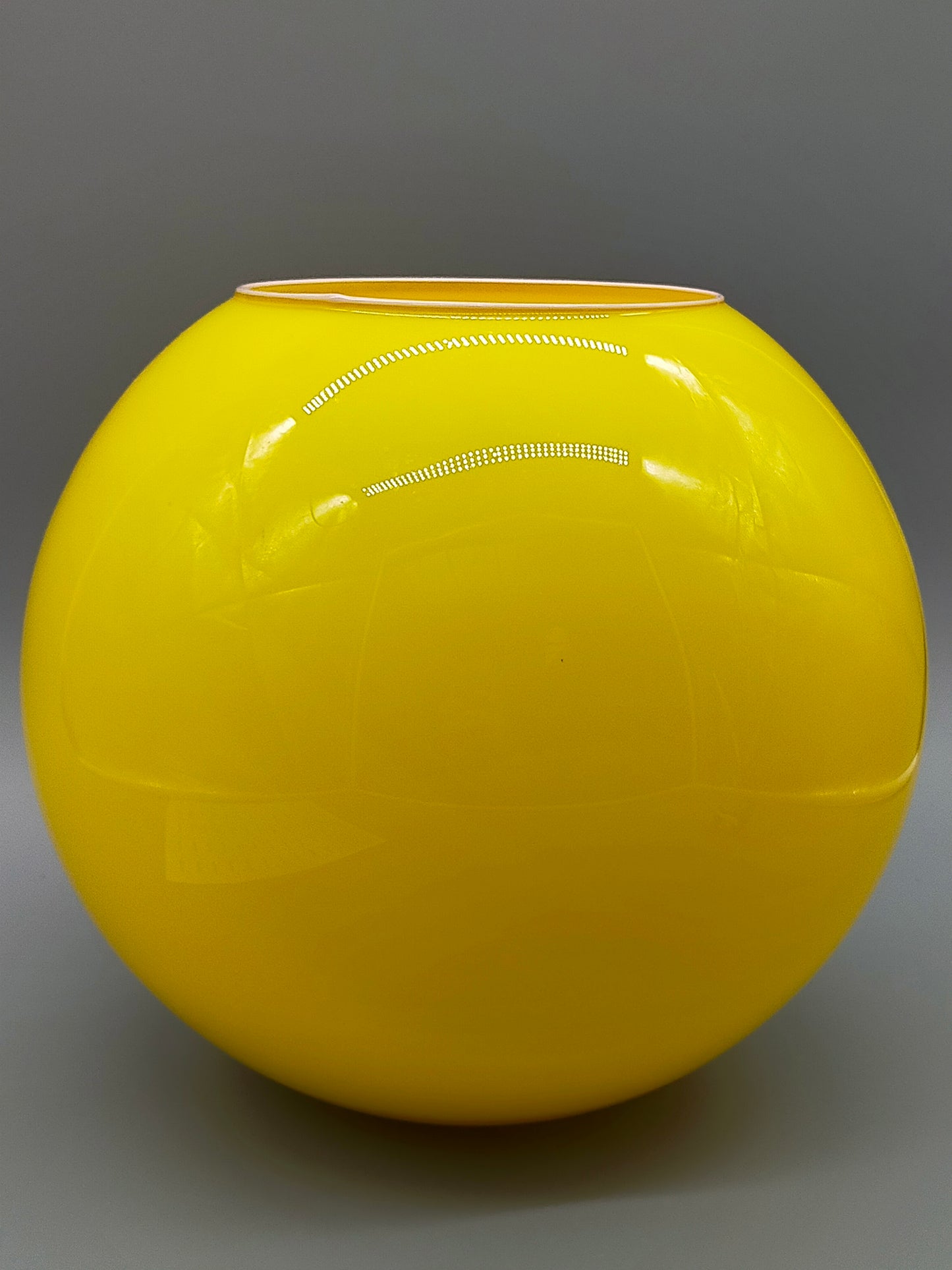Moderne Gelbe Glas Vase Elegantes Kugel Design im Pop Art Stil