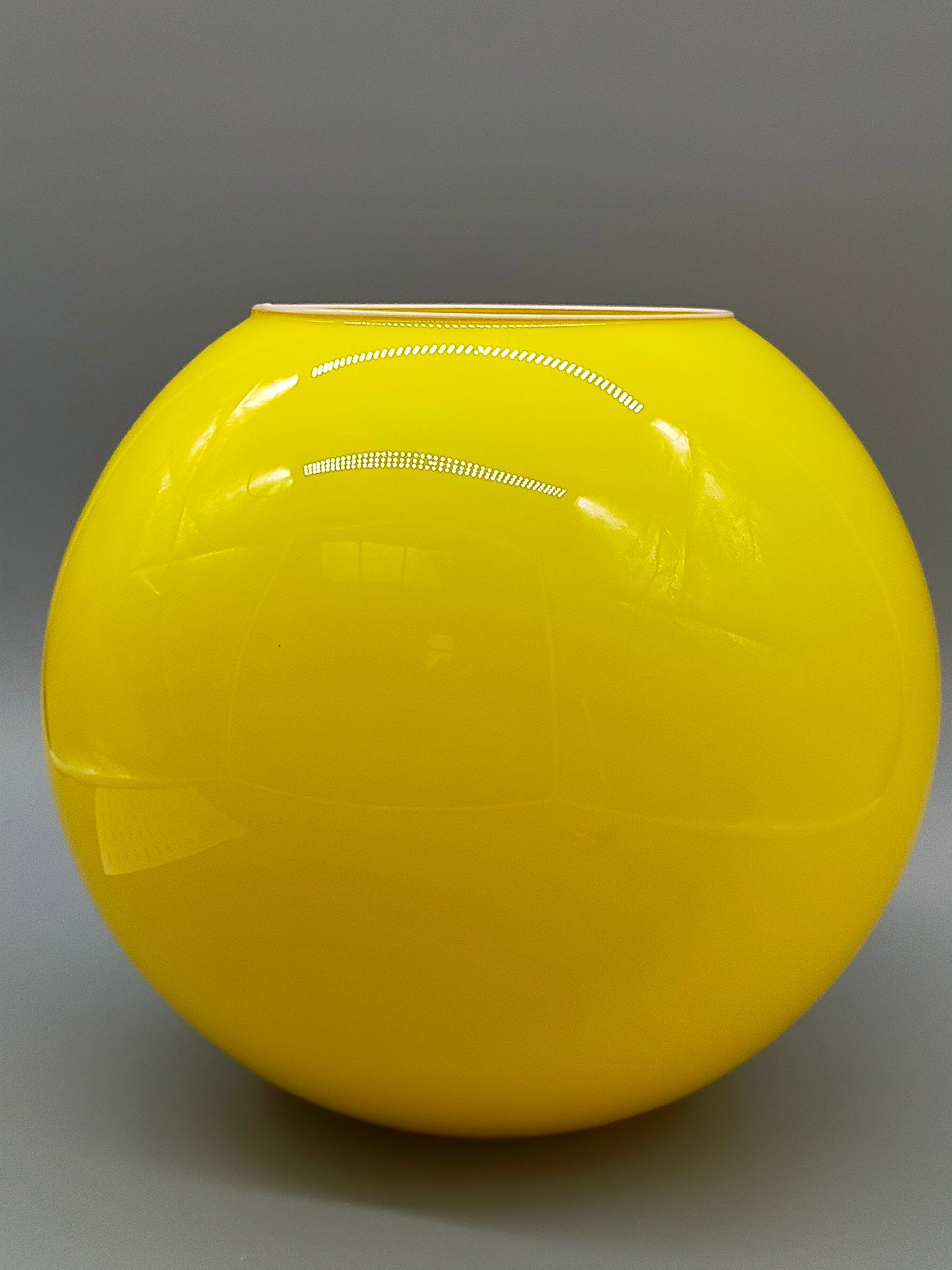 Moderne Gelbe Glas Vase Elegantes Kugel Design im Pop Art Stil