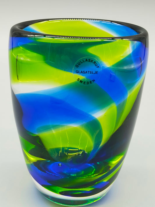 Schwedische Gullaskruf Glasatelje Murano Vase Farbenfrohes Design
