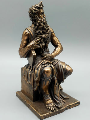 Veronese Moses Bronze Skulptur mit Gesetzestafeln Signiert (1998)