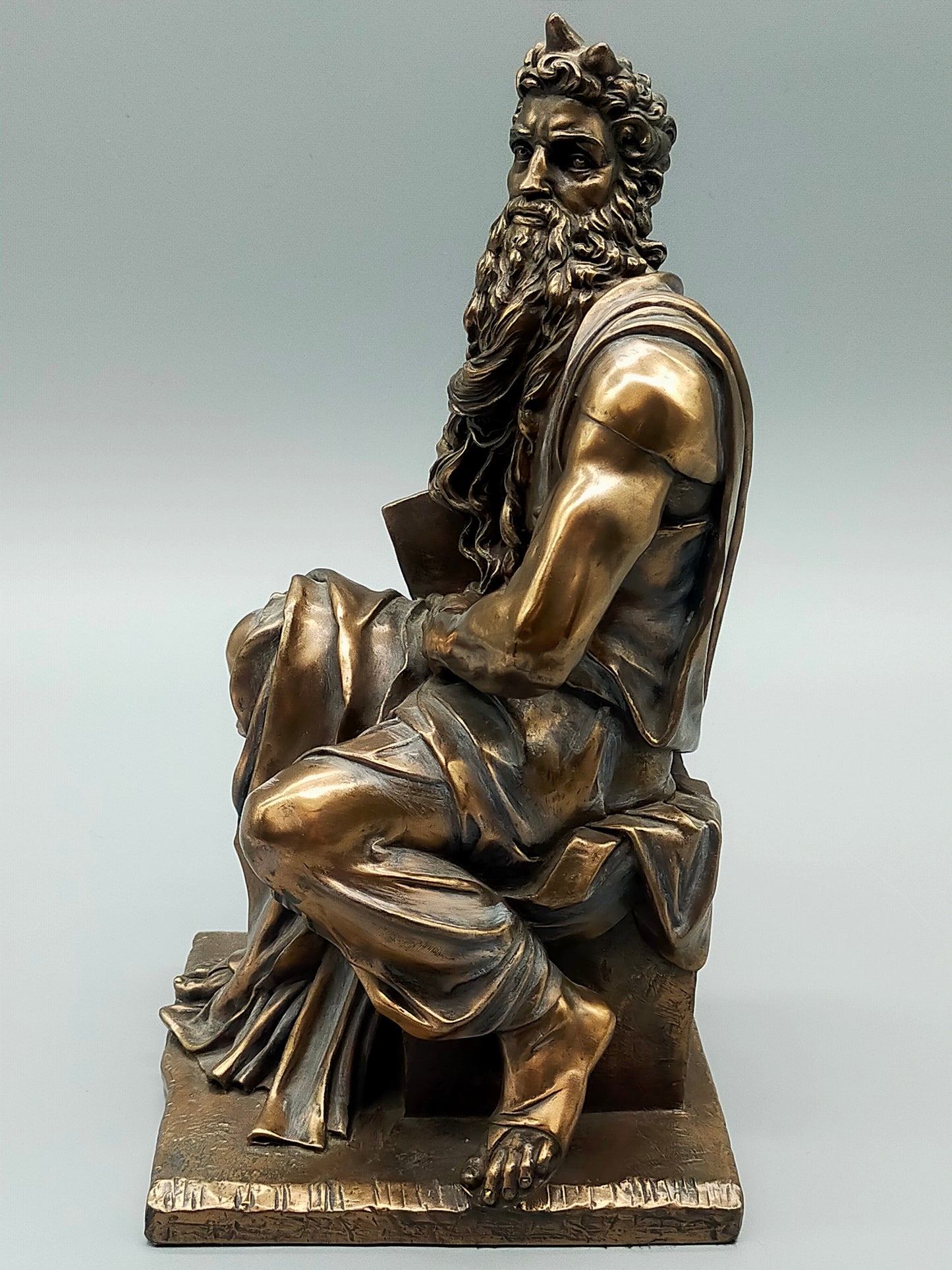 Veronese Moses Bronze Skulptur mit Gesetzestafeln Signiert (1998)
