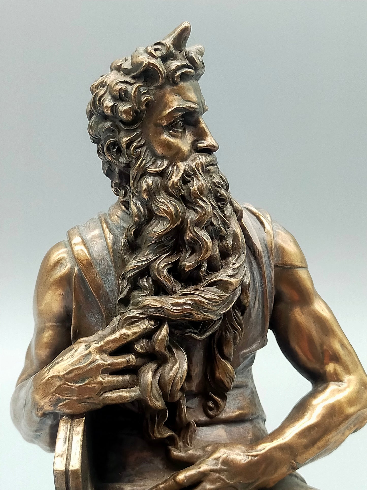 Veronese Moses Bronze Skulptur mit Gesetzestafeln Signiert (1998)