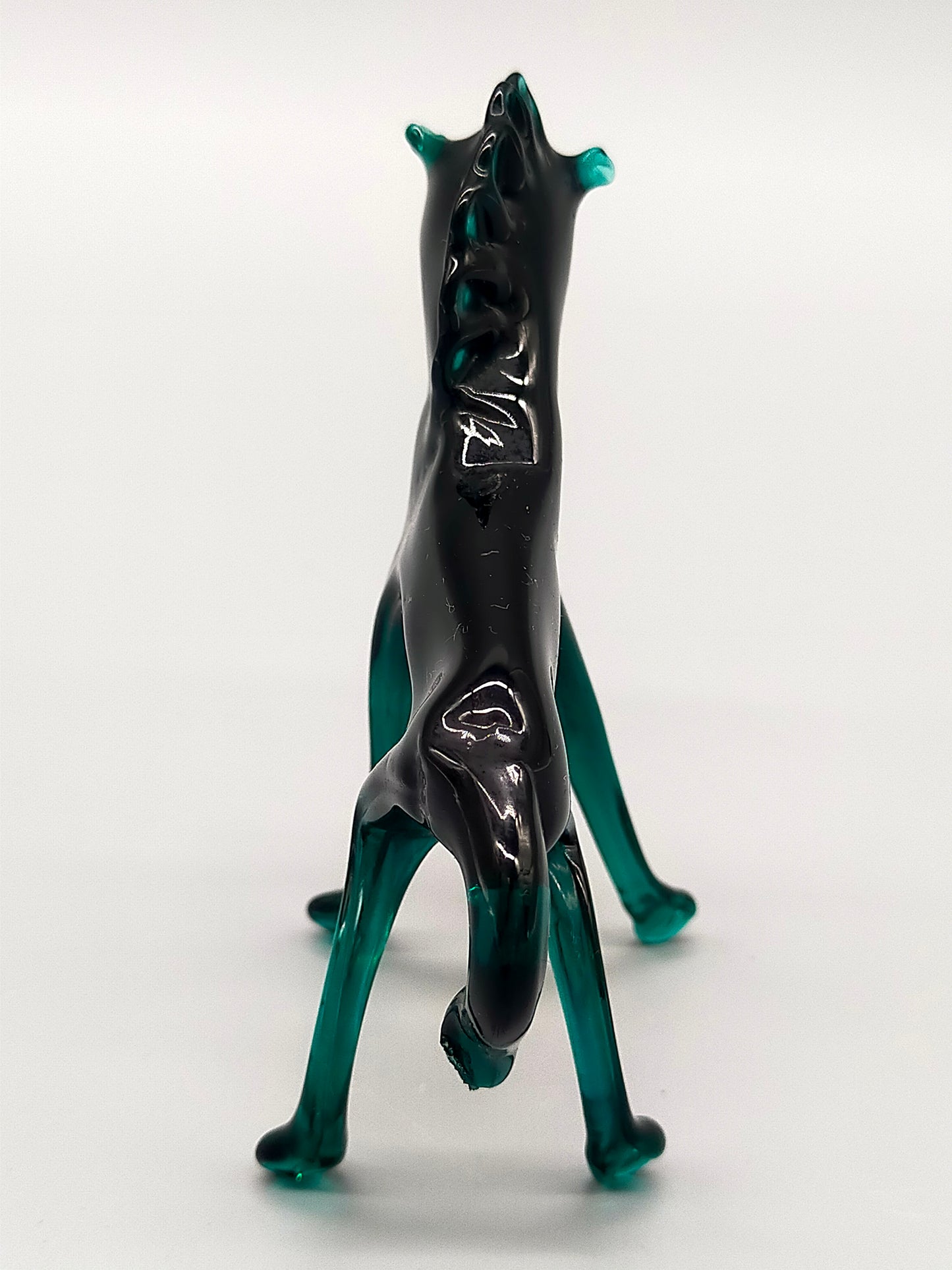 Kunstvolle Murano Glasfigur Pferd Elegantes Design in Smaragdgrün