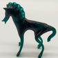 Kunstvolle Murano Glasfigur Pferd Elegantes Design in Smaragdgrün