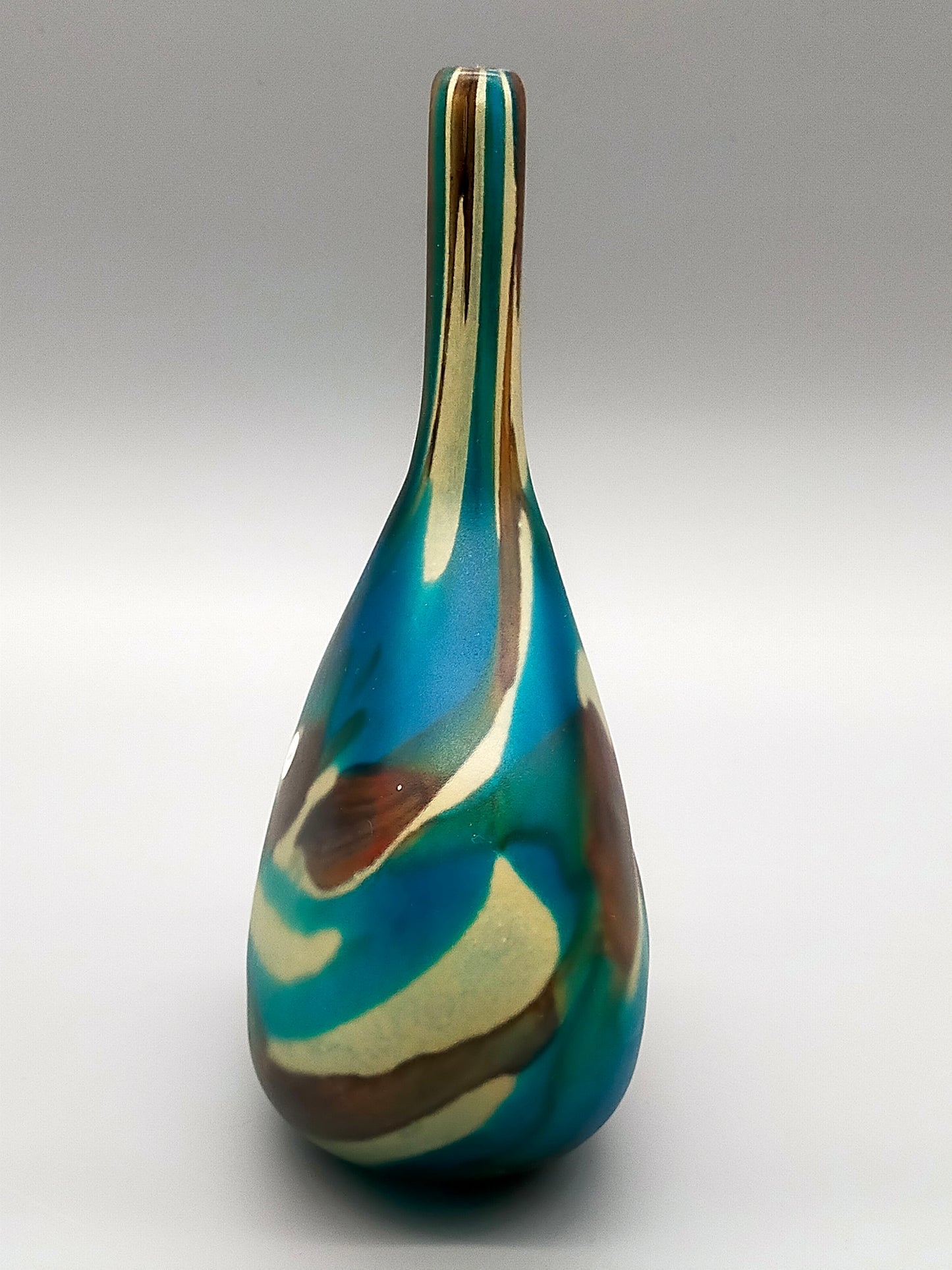 Exklusive Mdina Glass Malta Designer Vase Farbenprächtiges Studioglas