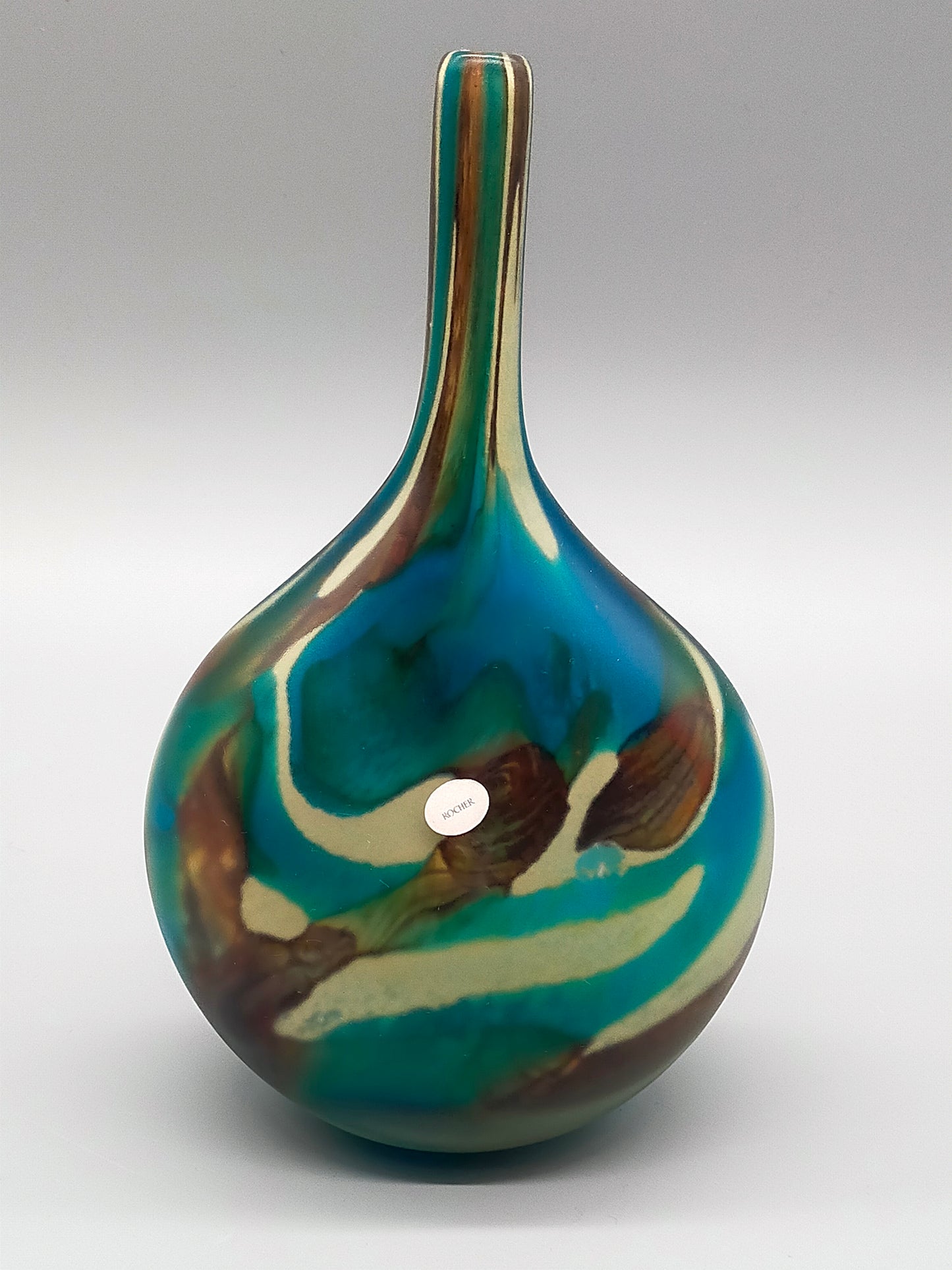 Exklusive Mdina Glass Malta Designer Vase Farbenprächtiges Studioglas