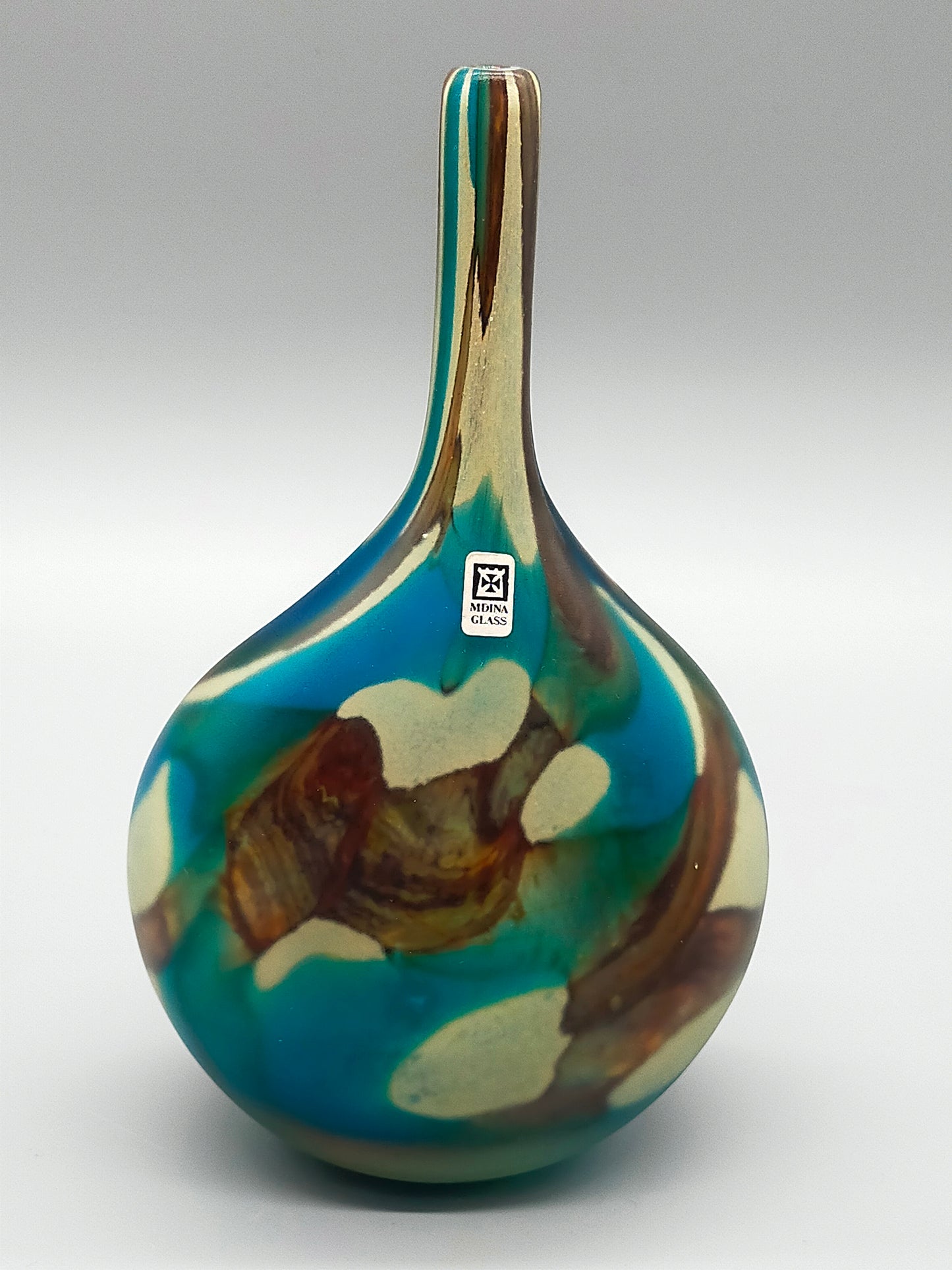 Exklusive Mdina Glass Malta Designer Vase Farbenprächtiges Studioglas