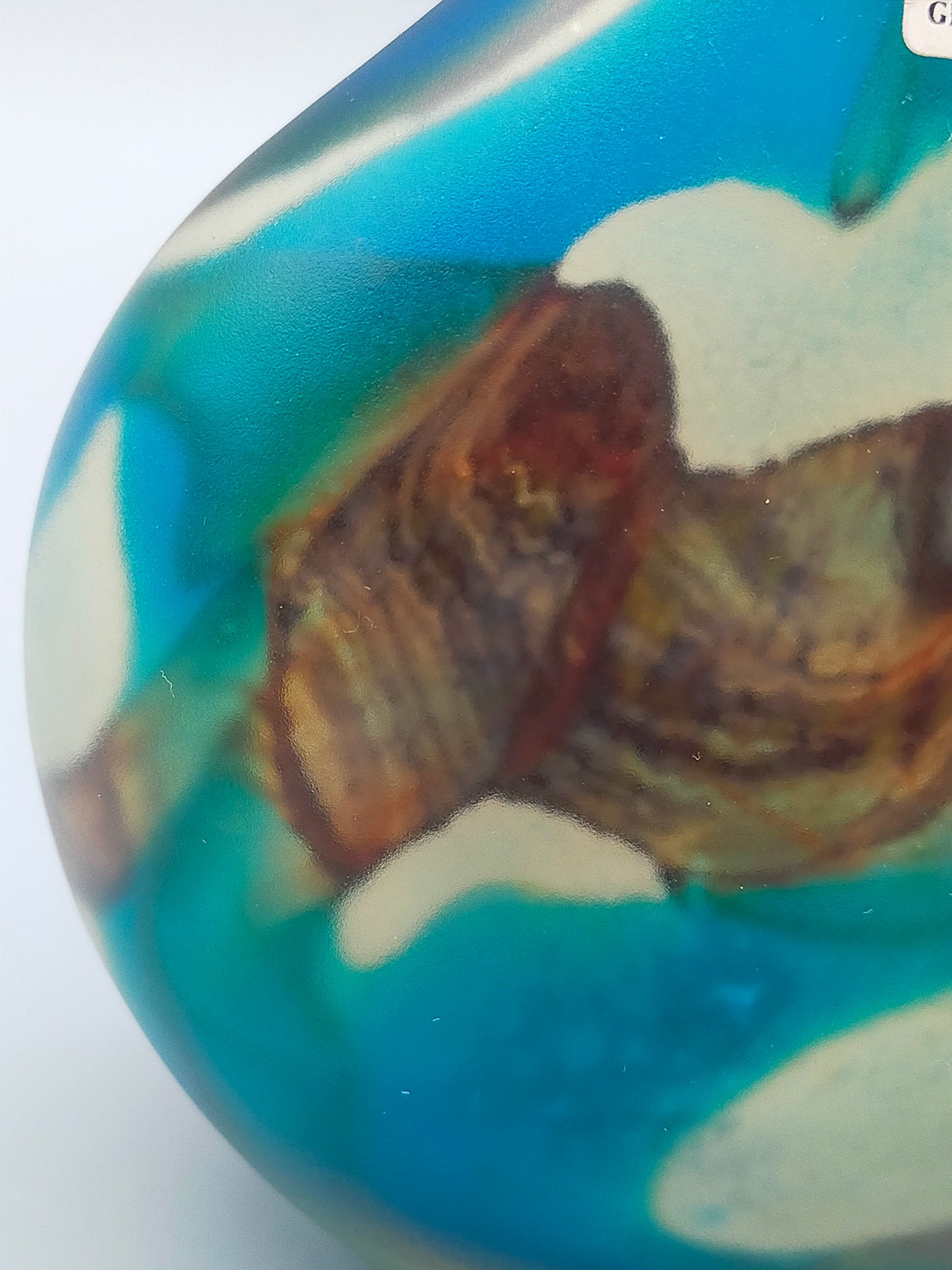 Exklusive Mdina Glass Malta Designer Vase Farbenprächtiges Studioglas