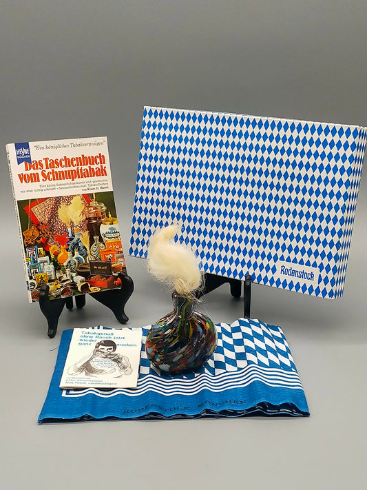 Rodenstock Schnupftabak Set Buntes Murano Stil Glas mit OVP
