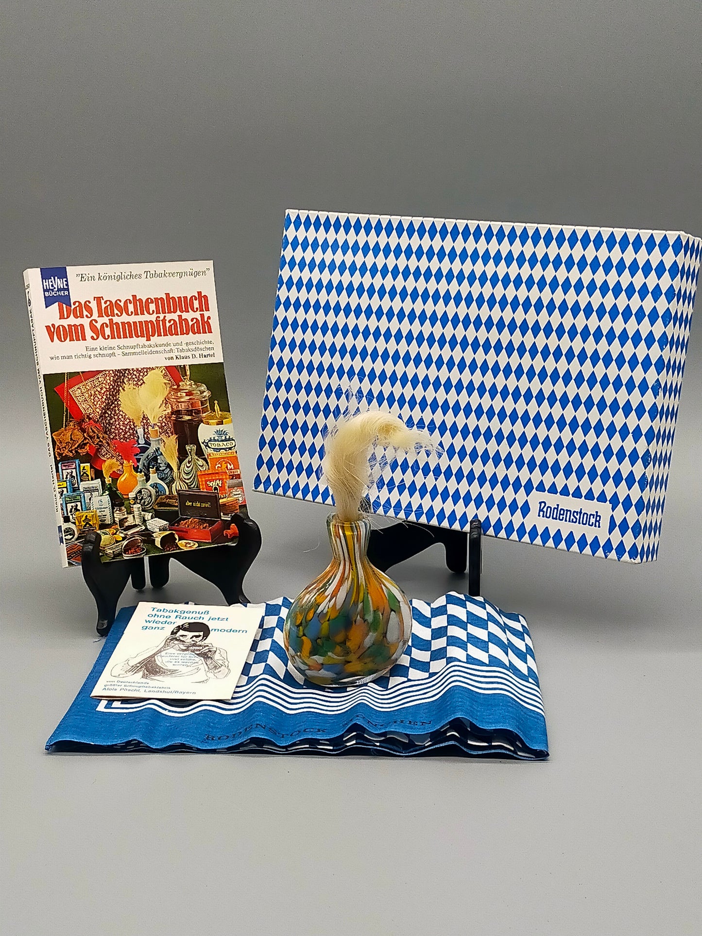 Rodenstock Schnupftabak Set Murano Stil Glas mit OVP
