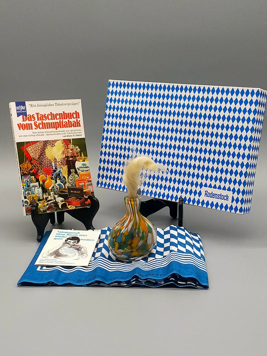 Rodenstock Schnupftabak Set Murano Stil Glas mit OVP