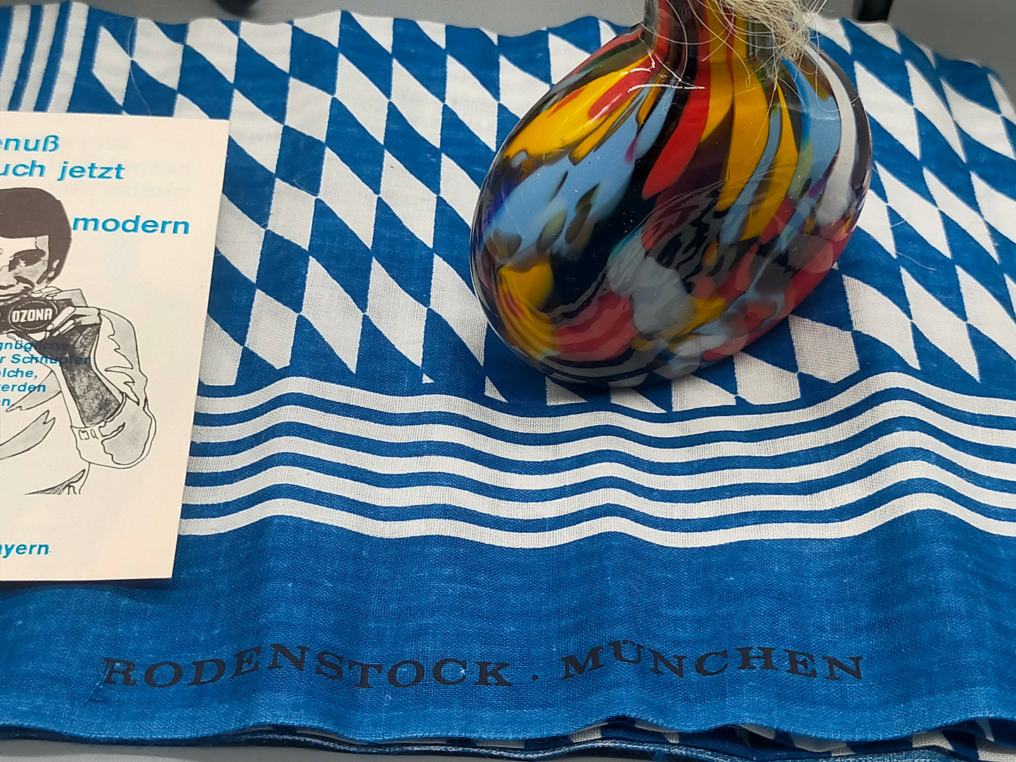 Rodenstock Schnupftabak Set Buntes Murano Stil Glas in OVP