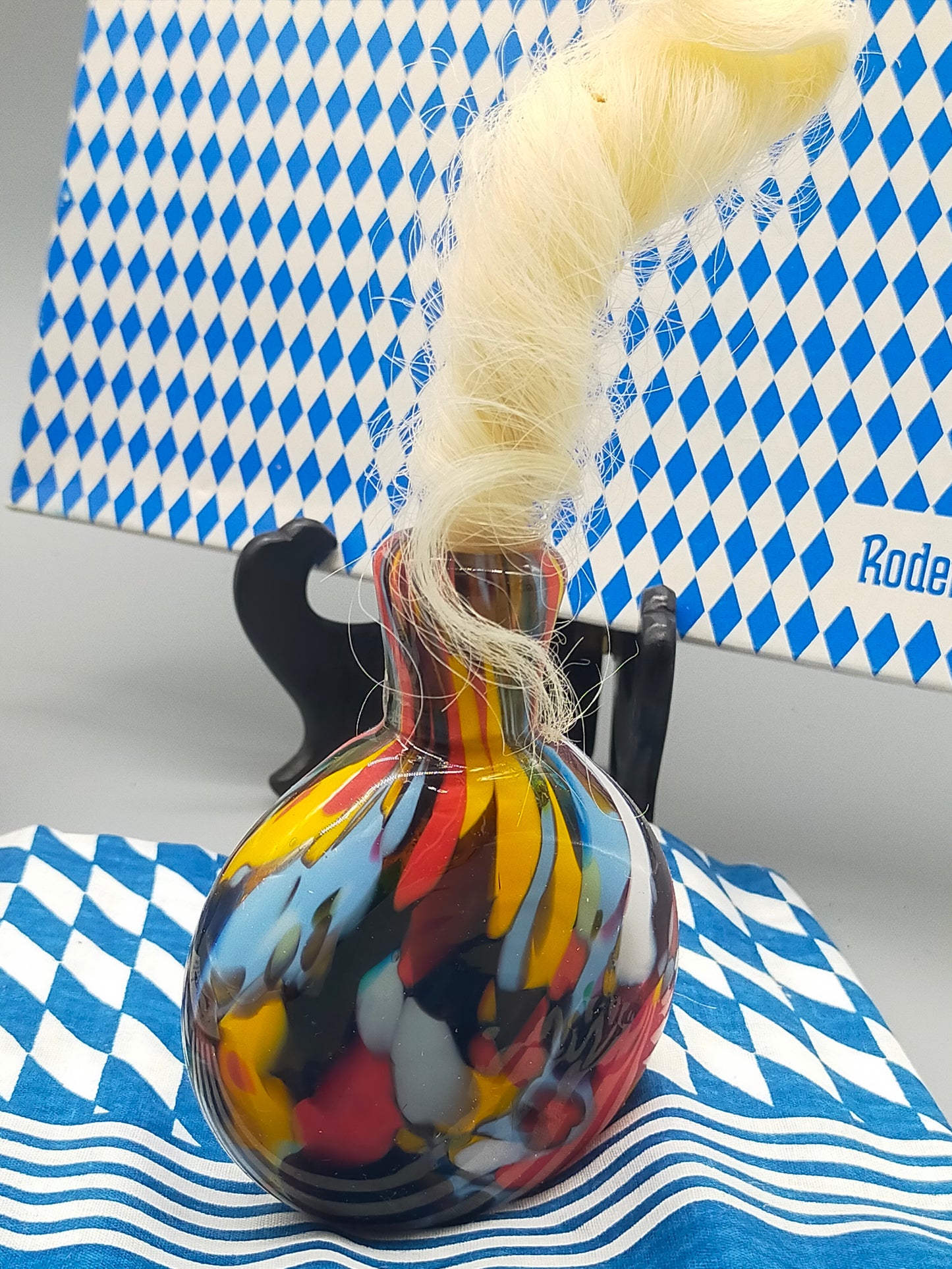 Rodenstock Schnupftabak Set Buntes Murano Stil Glas in OVP