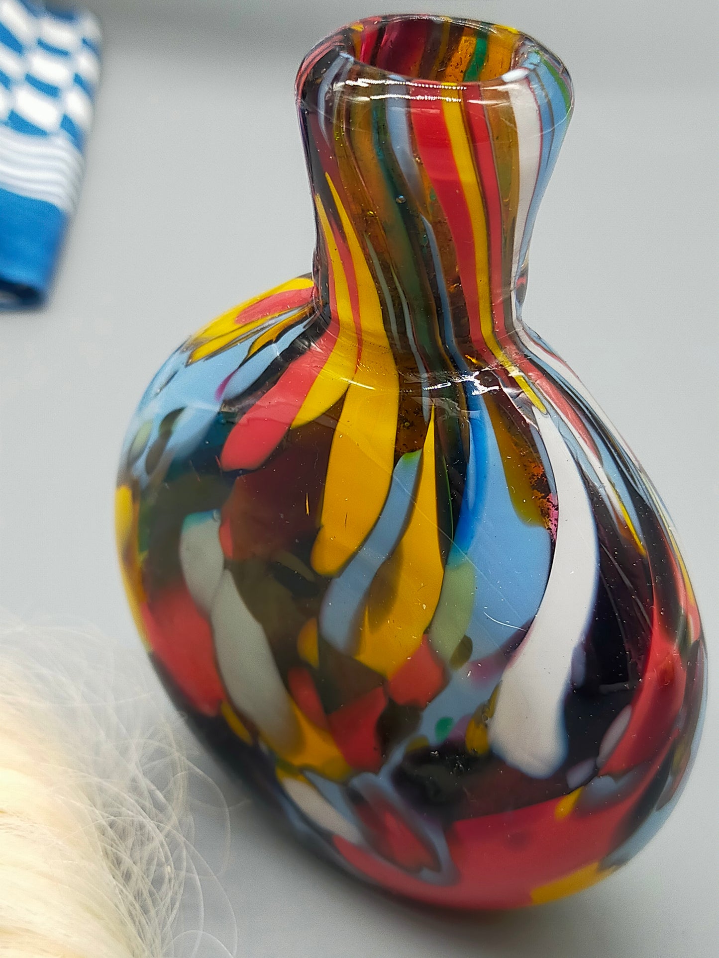 Rodenstock Schnupftabak Set Buntes Murano Stil Glas in OVP