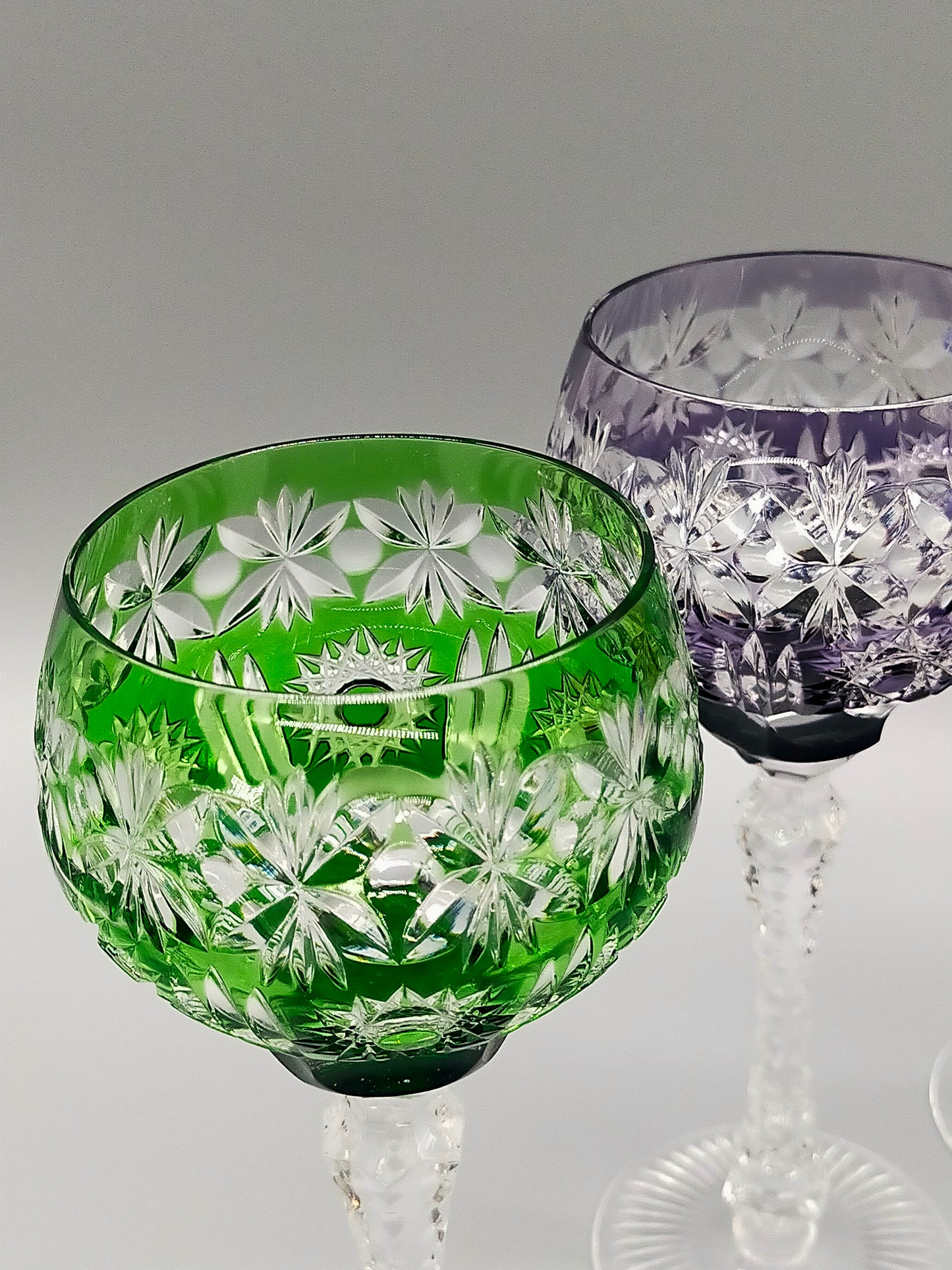 6er Set Bunte Kristall Römer Gläser Edler Diamantschliff