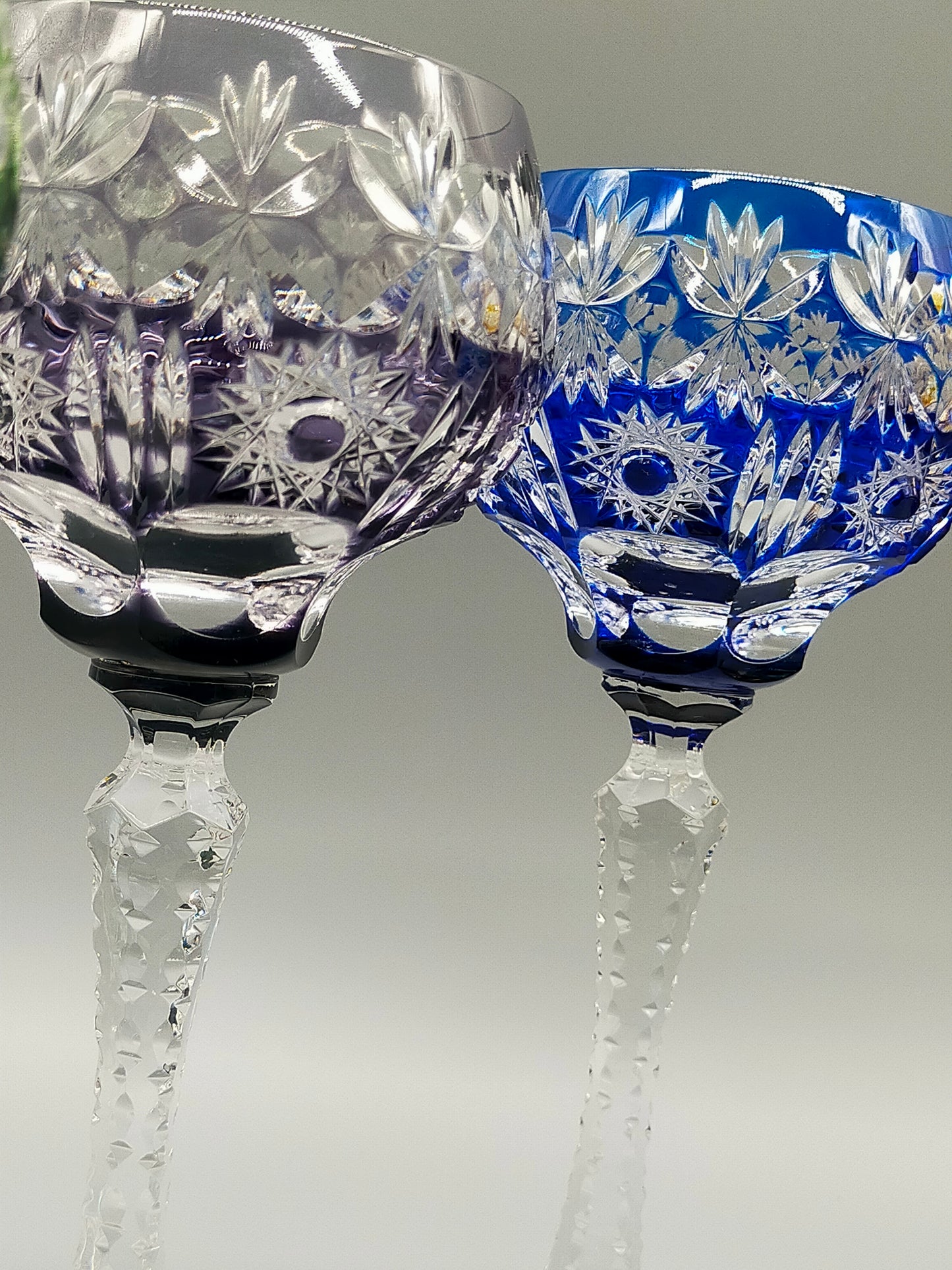 6er Set Bunte Kristall Römer Gläser Edler Diamantschliff
