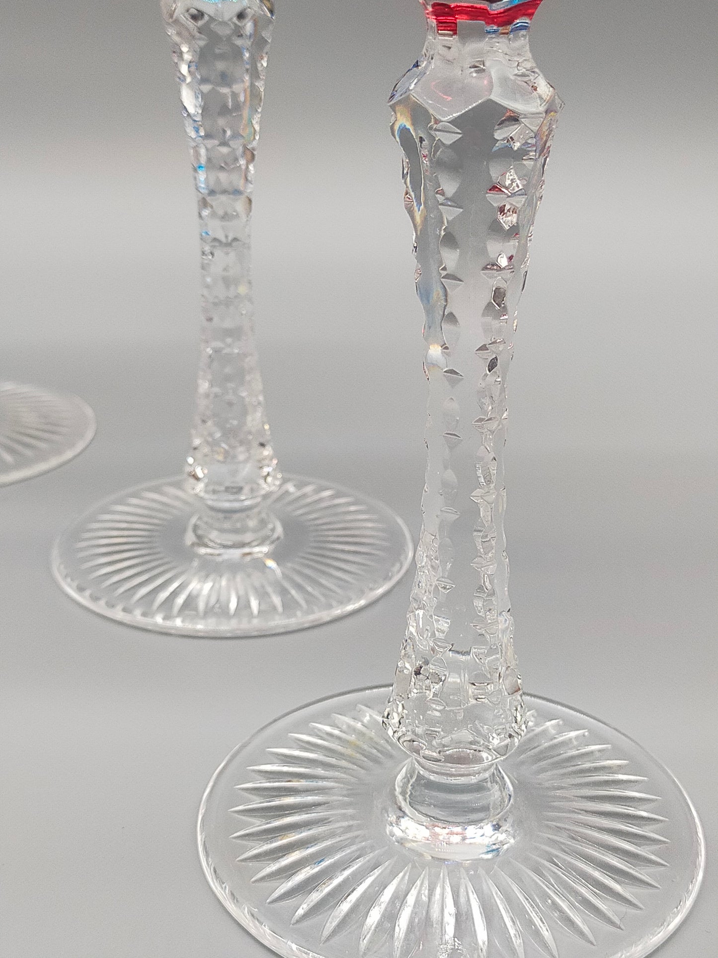 6er Set Bunte Kristall Römer Gläser Edler Diamantschliff