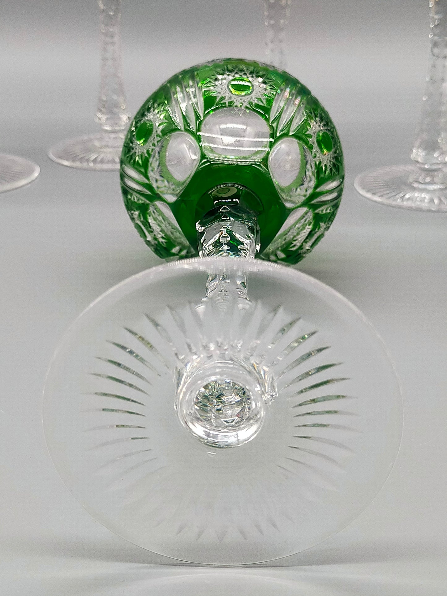 6er Set Bunte Kristall Römer Gläser Edler Diamantschliff