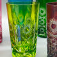 Farbenfrohe Kristall Gläser im Set Buntes Schliffglas Design