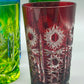 Farbenfrohe Kristall Gläser im Set Buntes Schliffglas Design