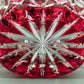 Prunkvoller Kristall Glas Korb in Rubinrot – Edler Schliff im Biedermeier Stil