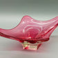 Murano Stil Glas Schale in Magenta Organische Vintage Deko