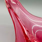 Murano Stil Glas Schale in Magenta Organische Vintage Deko