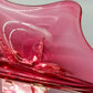 Murano Stil Glas Schale in Magenta Organische Vintage Deko