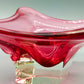 Murano Stil Glas Schale in Magenta Organische Vintage Deko