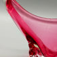Murano Stil Glas Schale in Magenta Organische Vintage Deko