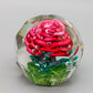 Edler Briefbeschwerer mit roter Rose Facettiertes Glas