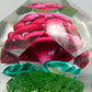 Edler Briefbeschwerer mit roter Rose Facettiertes Glas