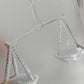 Skandinavischer Kristallglas Briefbeschwerer Sternzeichen Waage