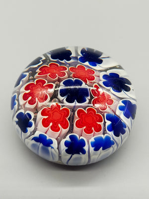 Farbenfroher Millefiori Briefbeschwerer Kunstvolles Glasobjekt