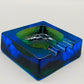 Massiver Murano Glas Aschenbecher Vintage Sommerso Design