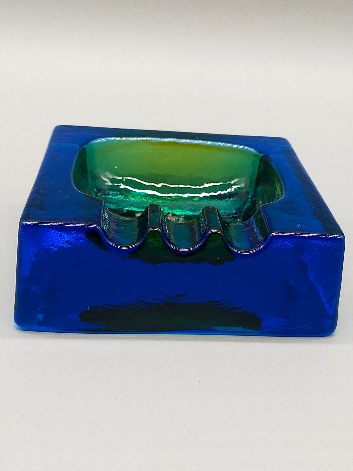Massiver Murano Glas Aschenbecher Vintage Sommerso Design
