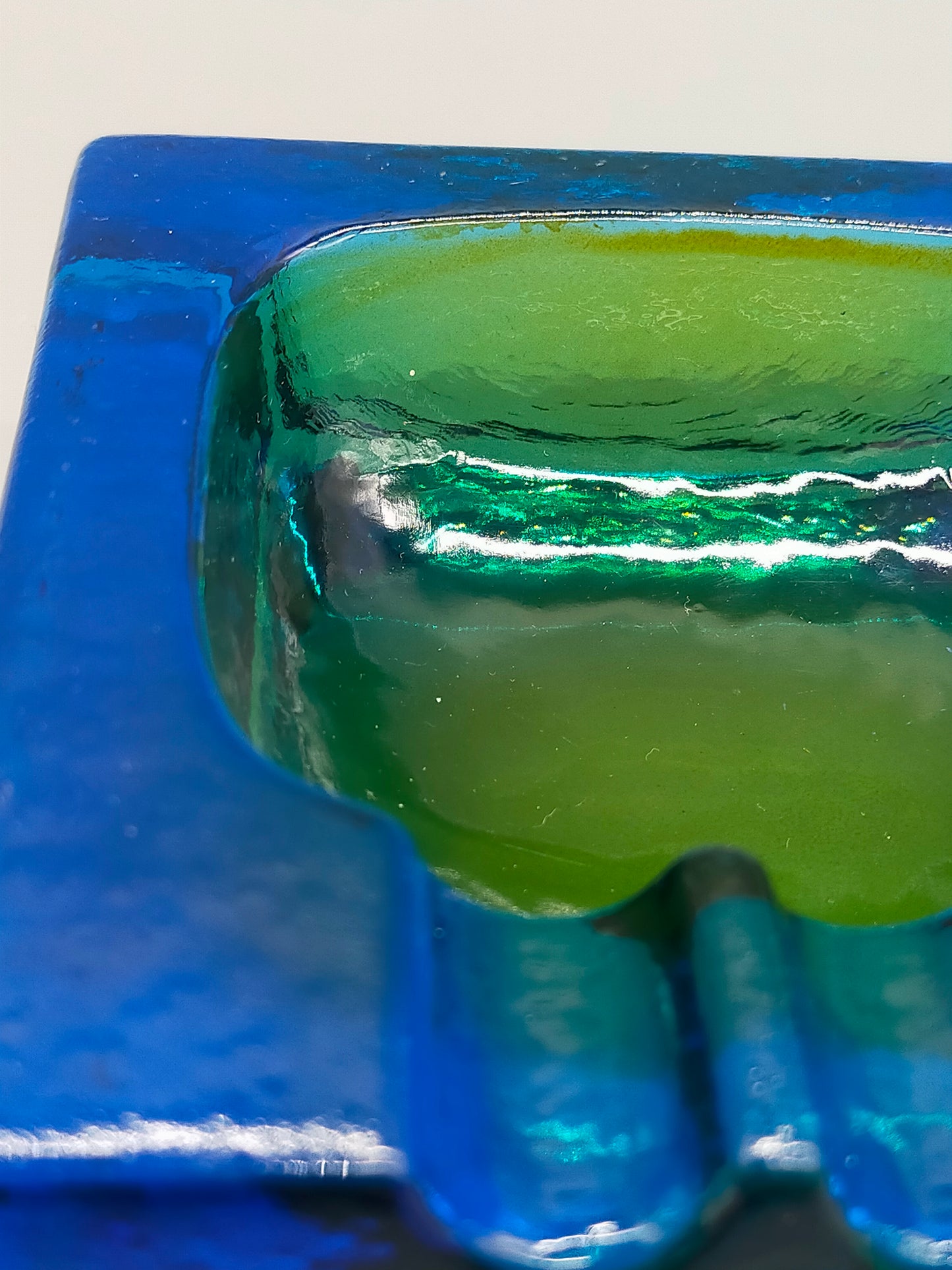 Massiver Murano Glas Aschenbecher Vintage Sommerso Design