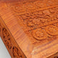 Handgeschnitzte Holz Box aus Indien Schatulle mit Blumen Dekor